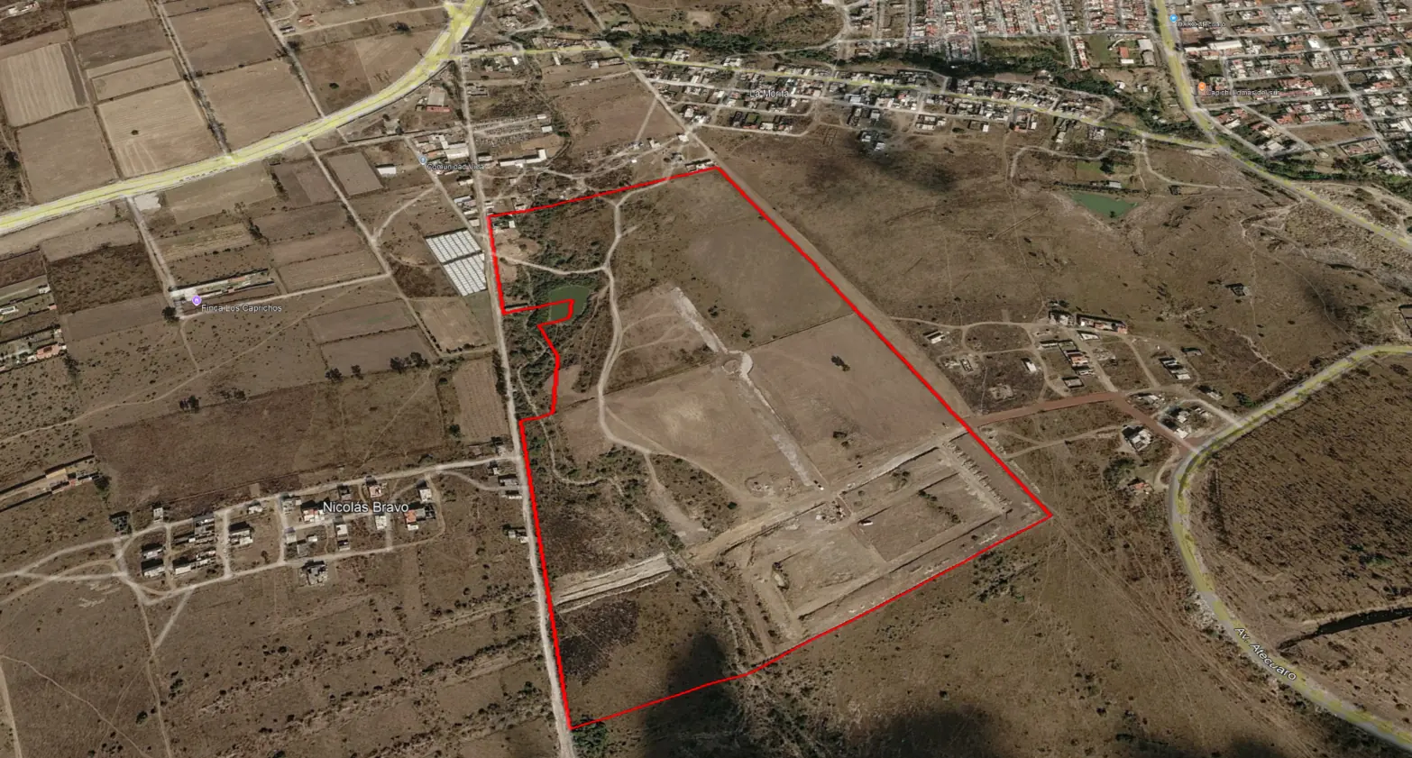 Croquis de localización: polígono de Cañadas del Sur al sur de Morelia